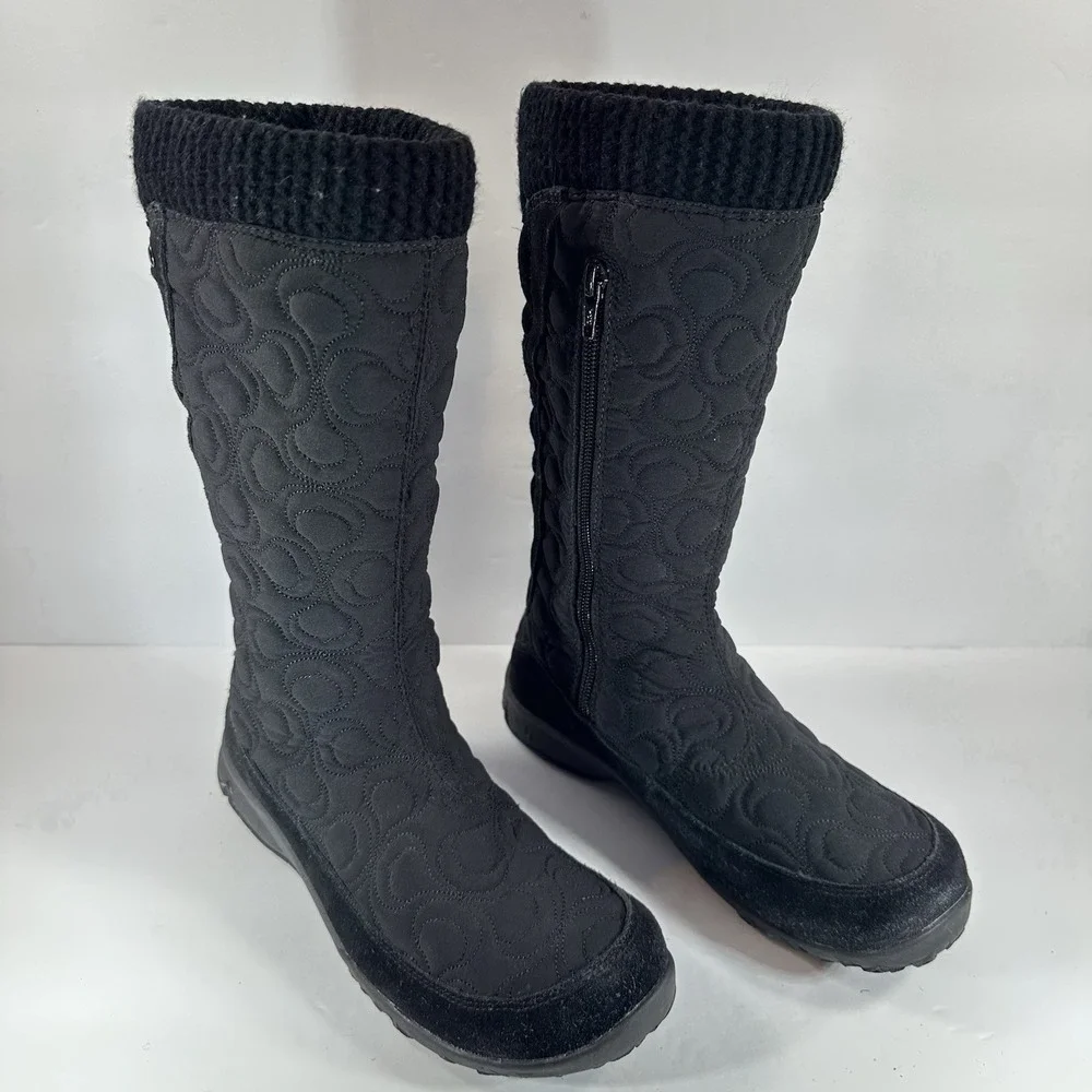 Salomon Quilted Waterproof Insulated Winter‎ Boots Womens Black Side Zip Outdoor